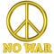 Golden peace sign no war