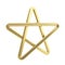 Golden pentagonal five-pointed star symbol isolated