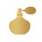 Golden perfume bottle with atomizer icon