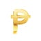 Golden peseta symbol isolated web vector icon.