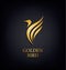 Golden Phoenix, bird brand, animal logo,luxury identity for hotel fashion and sports concept.