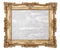 Golden picture frame oil painted canvas white background