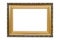 Golden picture frame on a white background