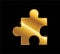 Golden Piece of Puzzle Logo Illustration