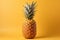 Golden pineapple on a soft yellow background exuding warmth and sweetness, perfect for text