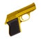 Golden Pistol isoated on white