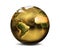 Golden planet earth 3d render