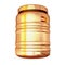 Golden plastic barrel isolated on a white background.