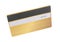 Golden plastic credit card isolated