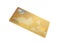 Golden plastic credit card isolated