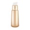 Golden plastic pump dottle. Airless cosmetic container