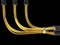 Golden plated cables pugged in black inputs