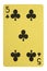 Golden playing cards, Five of clubs