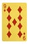 Golden playing cards, Nine of diamonds