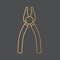 Golden pliers tool icon