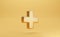 Golden plus sign for positive thinking mindset of personal development benefit and health insurance concept by 3d rendering