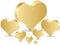 Golden poker element - heart