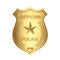 Golden Police Officer Badge. 3d Rendering