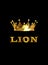 Golden poligonal king crown. Low poly lion logo.