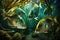 Golden Pompano Fish Underwater Lush Nature by Generative AI