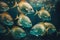 Golden Pompano Fish Underwater Lush Nature by Generative AI