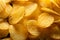 Golden potato chips texture creates an enticing and crunchy backdrop