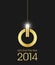 Golden power button christmas ball 2014