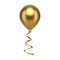 Golden premium balloon glossy aero design helium flying bubble realistic 3d icon vector illustration