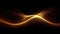 Golden psychic waves on a black background. Generative AI