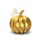 Golden pumpkin isolated on white, clipping path included