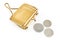Golden purse with old european coins