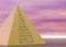 Golden Pyramid on Pink Purple