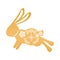Golden rabbit jumping with mid autumn decoration in skin icon
