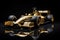 golden racing car for the winner of formula one race