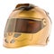 Golden racing helmet, 3D rendering