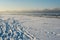 Golden Radiance on Winter\\\'s Snowy Seaside Vista, Garciema Pludmale, Latvija