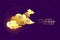 Golden rat and cloud happy chinese new year background design