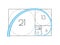 Golden ratio frame. The concept of proportions. Golden section. Vector illustration