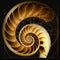 Golden Ratio and spiral nautilus shell, math proportions in nature, generative AI