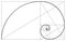 Golden ratio spiral symbol