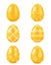 Golden realistic easter eggs stock vector illustration