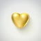 Golden realistic heart on white background. 3d vector illustration of metallic luxury heart shape. Happy
