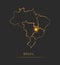 Golden region map, Brazil vector background