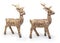 Golden reindeer Christmas decorative item isolated on white background, Clipping path included