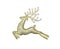 Golden reindeer decoration isolated