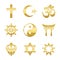 Golden Religious Symbols