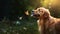 Golden Retriever with Butterfly