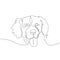 Golden Retriever, dog breed, hunting dog, companion dog one line art. Continuous line drawing of friend, dog, doggy