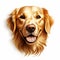 Golden Retriever Dog With Wavy Hair - Photorealistic Vector Illustration