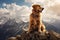 A Golden Retriever's High-Elevation Experience. Generative By Ai